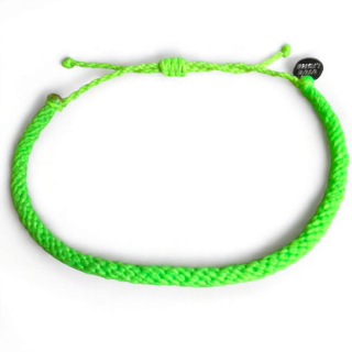 Tobillera Kumihimo Verde Ácido Neón