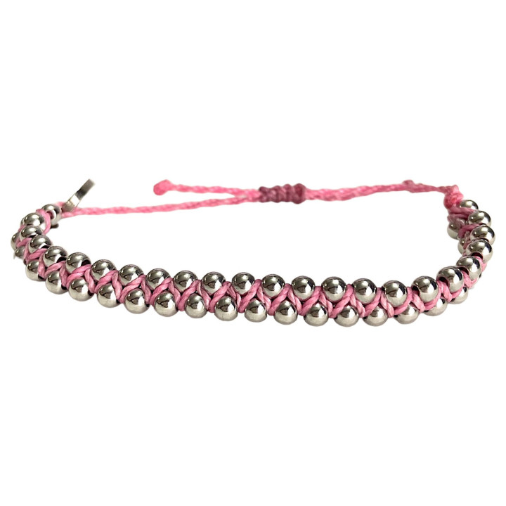 Bracelet Girasol Rosa Vivo Plateado