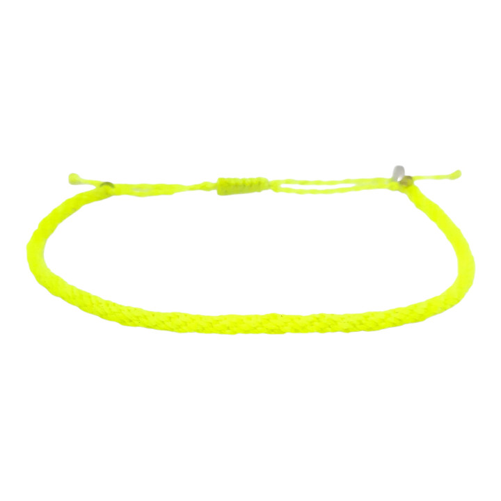 Tobillera Kumihimo Lima Limón Neón