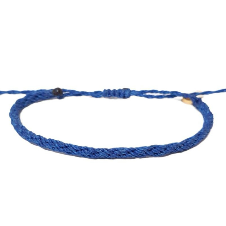 Tobillera Kumihimo Azul Rey